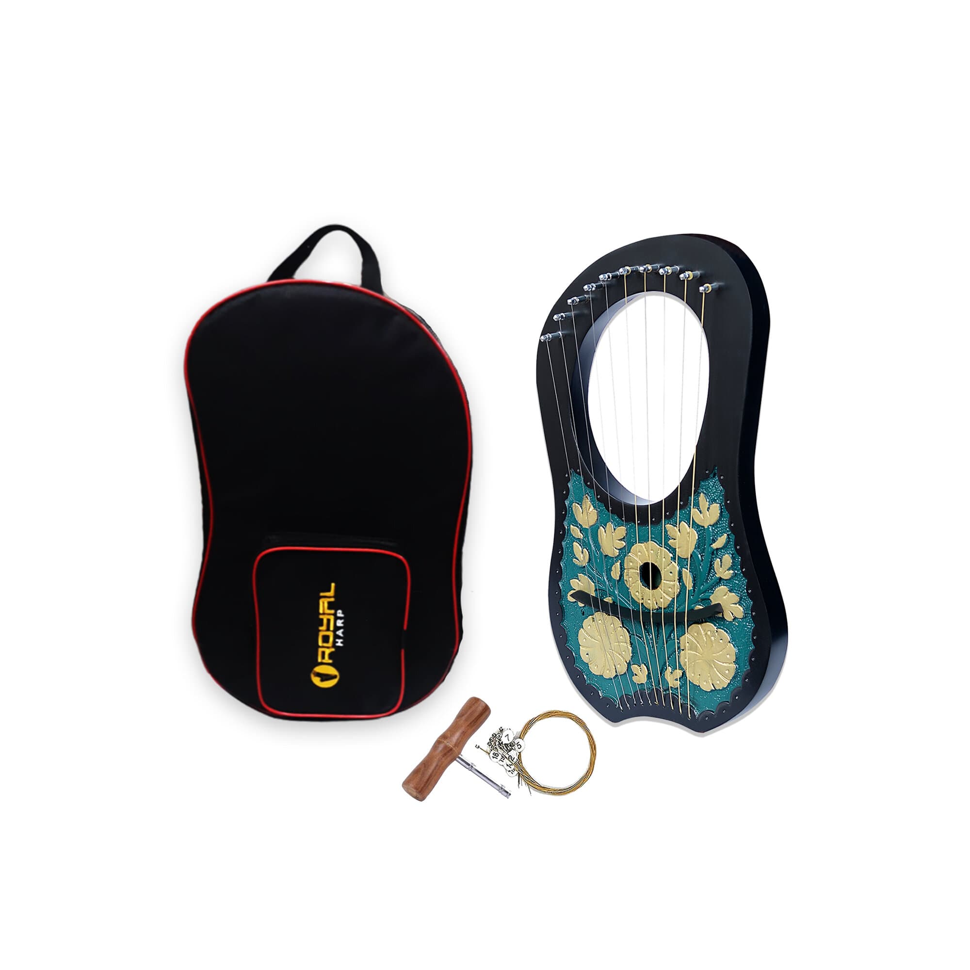 10 String Lyre Harp – Guitar Strings, Celtic Irish Design - Echo Harps