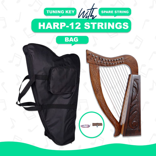 12 String Celtic Harp – Irish Style with Case & Tuner - Echo Harps