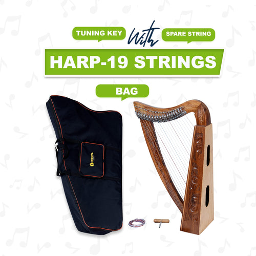 19 String Lever Harp – Celtic Irish with Bag & Tuner - Echo Harps