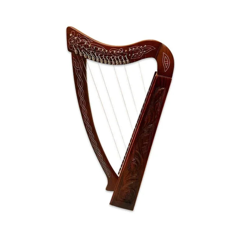 Musical Instrument 19 String Harp Engraved Made and Polished - Echo Harps