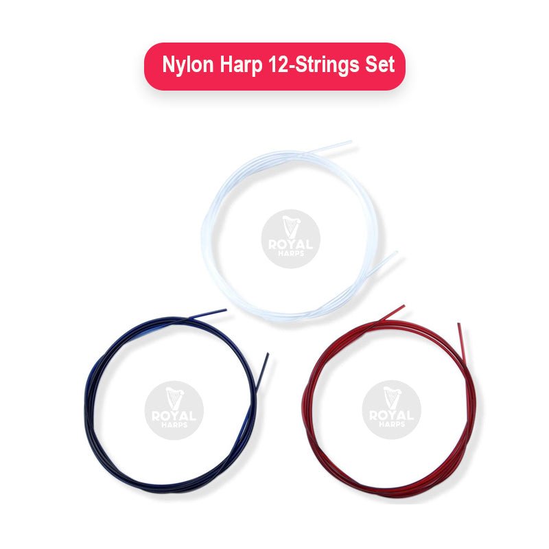 Royal Harps Nylon Harp 12 - Strings Set Available in clear, red, and blue - Echo Harps