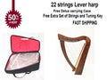 22 String Celtic Harp – Handmade 36" with Deluxe Case - Echo Harps
