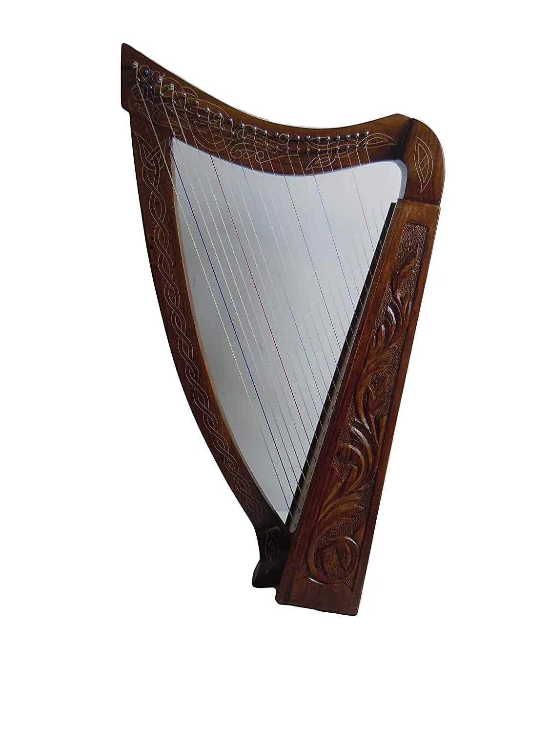 22 String Lever Harp – Irish Rose Harp, Hand - Engraved - Echo Harps